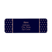 Navy Blue und Rose Gold Textured Polka Dot Muster (Vorne)