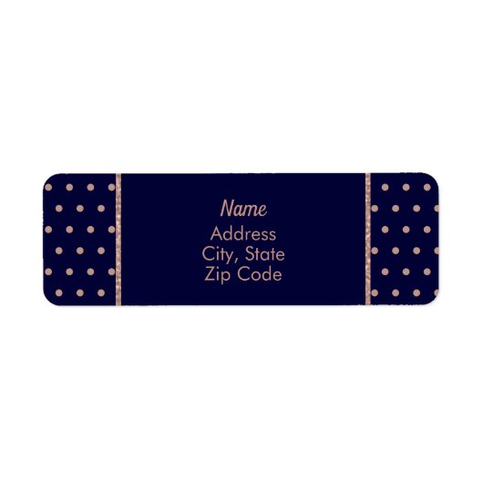 Navy Blue und Rose Gold Textured Polka Dot Muster (Vorne)