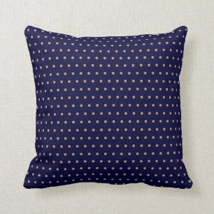Navy Blue und Rose Gold Textured Polka Dot Muster Kissen