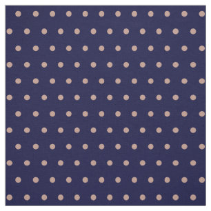 Navy Blue und Rose Gold Textured Polka Dot Muster Stoff