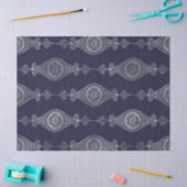 Navy Blue und Silver Abstrakt Boho Pattern Seidenpapier (Basteln)