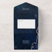 Navy Blue und Silver Agate Hochzeit in einem Invi All In One Einladung (Außenbereich)