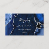 Navy Blue und Silver Agate Wedding Registry Begleitkarte (Vorderseite)
