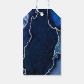 Navy Blue und Silver Agate Wedding Vielen Dank Geschenkanhänger (Rückseite)