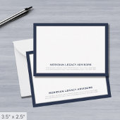 Navy Blue und Silver Business Note Card Mitteilungskarte