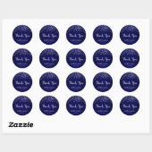 Navy Blue und Silver Confetti Dots Runder Aufkleber (Blatt)
