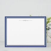 Navy Blue und Silver Einladung (Stehend Vorderseite)