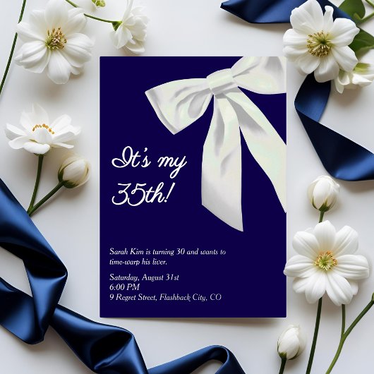 Navy Blue und Silver Foil "It’s My 30." elegant Folieneinladung