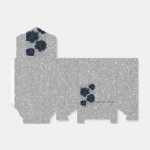 Navy Blue und Silver Glitzer Blätter Hochzeiten Geschenkschachtel (Ungefaltet)