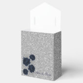 Navy Blue und Silver Glitzer Blätter Hochzeiten Geschenkschachtel (Geöffnet)