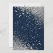 Navy Blue und Silver Glitzer Einladung (Rückseite)