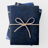 Navy Blue und Silver Imitats Glitzer Agate Geschenkpapier Set (Beispiel)