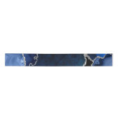 Navy Blue und Silver Imitats Glitzer Agate Satinband (Vorderseite)