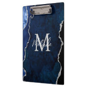 Navy Blue und Silver Marble Agate Klemmbrett (Links)
