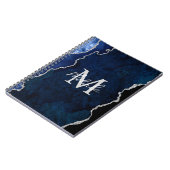 Navy Blue und Silver Marble Agate Notizblock (Linke Seite)