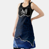 Navy Blue und Silver Marble Agate Schürze (InSitu)