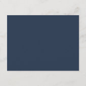 Navy Blue und Silver Modern Script Begleitkarte (Rückseite)