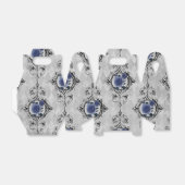 Navy Blue und Silver Viktorianisch Floral Damask Geschenkschachtel (Ungefaltet)