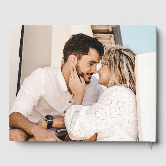 Navy Blue und Silver Wedding Foto Gästebuch (Rückseite)