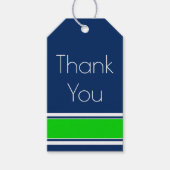 Navy Blue und Summer Green Danke Personalisiert Geschenkanhänger (Vorderseite)