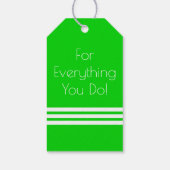 Navy Blue und Summer Green Danke Personalisiert Geschenkanhänger (Rückseite)