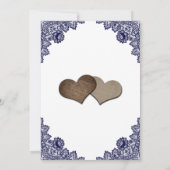 Navy Blue und Sunflower Bridal Einladung (Rückseite)