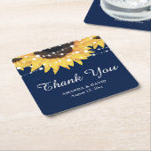 Navy Blue und Sunflower Vielen Dank Gastgeschenk H Rechteckiger Pappuntersetzer (angewinkelt)