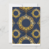 Navy Blue und Violet mit Gold-Mandalasen Einladung (Rückseite)