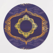 Navy Blue und Violet mit Gold-Mandalasen Etiketten (Design 1)