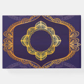 Navy Blue und Violet mit Gold-Mandalasen Gästebuch (Rückseite)
