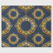 Navy Blue und Violet mit Gold-Mandalasen Geschenkpapier (Flach)