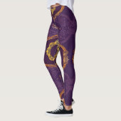 Navy Blue und Violet mit Gold-Mandalasen Leggings (Links)