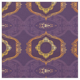 Navy Blue und Violet mit Gold-Mandalasen Stoff