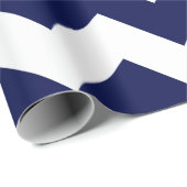 Navy Blue und Weiß Extra Groß Zickzack Geschenkpapier (Rolleneckpunkt)