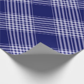 Navy Blue und Weiß Kariert Geschenkpapier (Ecke)