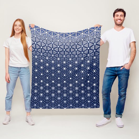 Navy Blue und Weiß Mosaik Fleecedecke (Beispiel)