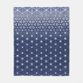 Navy Blue und Weiß Mosaik Fleecedecke (Vorderseite)