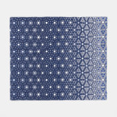 Navy Blue und Weiß Mosaik Fleecedecke (Vorderseite (Horizontal))
