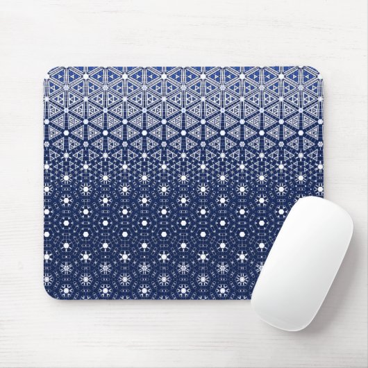Navy Blue und Weiß Mosaik Mousepad (Mit Mouse)