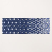 Navy Blue und Weiß Mosaik Yogamatte (Vorderseite (Horizontal))