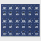 Navy Blue und White Abschluss Custom Geschenkpapier (Flach)