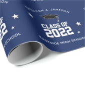 Navy Blue und White Abschluss Custom Geschenkpapier (Rolleneckpunkt)