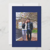 Navy Blue und White Asian Influenza Chinoiserie Save The Date (Rückseite)