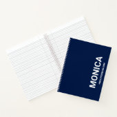 Navy Blue und White Bold Personalisiert Notizblock (Innenseite)