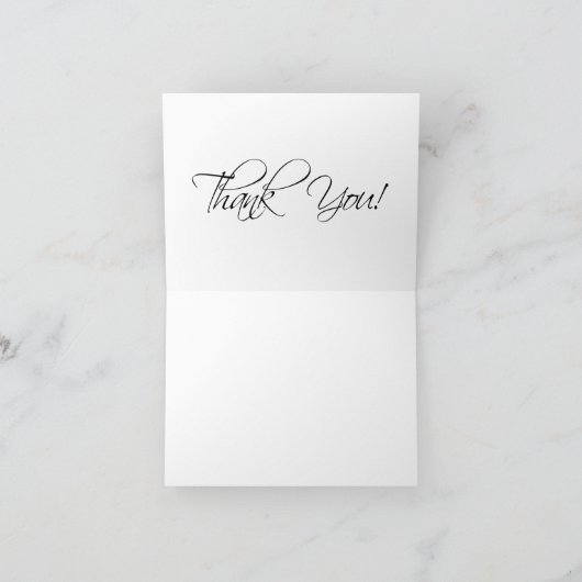 Navy Blue und White Dankes Karten Extravagante Skr (Innenseite)