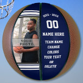 Navy Blue und White FOTO Custom Mini Basketballs