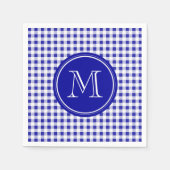 Navy Blue und White Gingham, Ihre Monogram Serviette (Vorderseite)