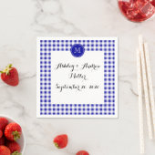 Navy Blue und White Gingham, Ihre Monogram Serviette (Beispiel)