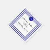 Navy Blue und White Gingham, Ihre Monogram Serviette (Ecke)