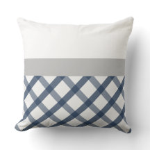 Navy Blue und White Gingham mit hellgrauem Akzent